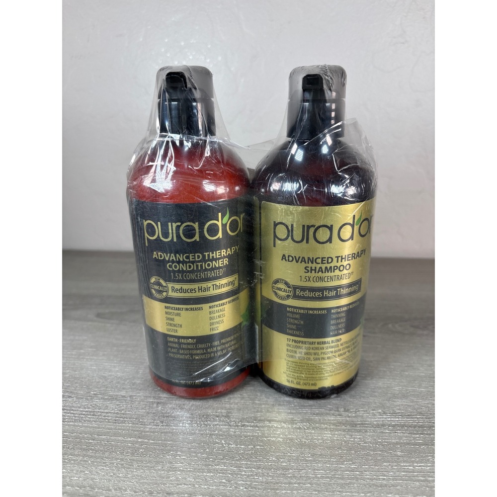 PURA D'OR Dor Advanced Therapy Shampoo & Conditioner Set Reduces Thinning‎ 16oz